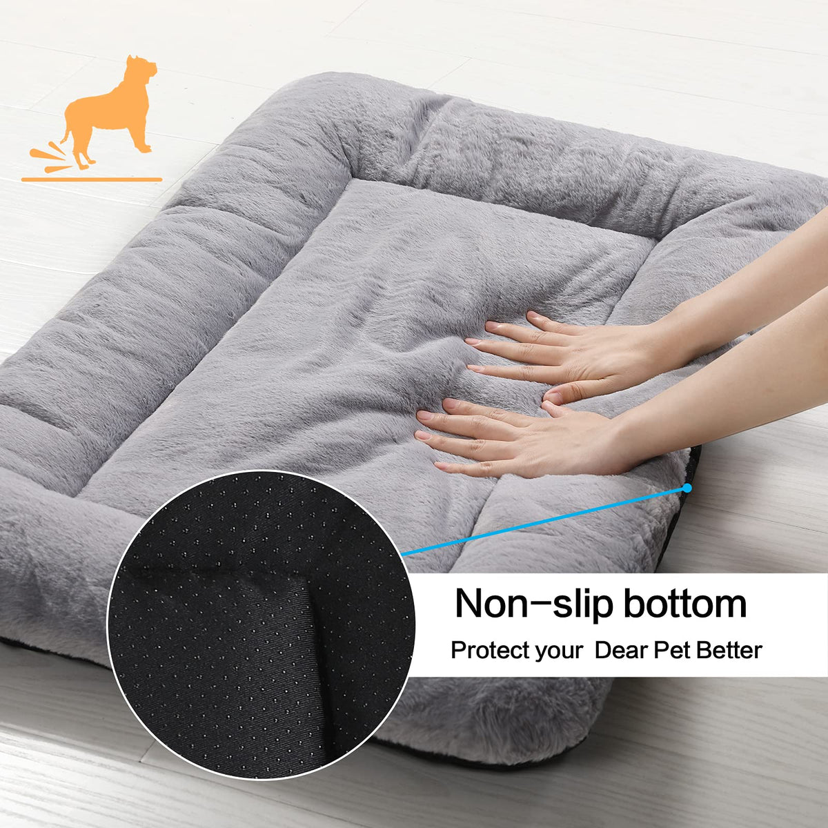 VERZEY Medium/Large Dog Bed Mat Crate Pad, 36" Metal Crates Fit, Ultra-Soft, Machine Washable & Anti-Slip Kennel Mat, Cozy Sleeping Mat for Medium/Large Dogs, Gray, 36L x 23W x 1H Inches π All In One Marketplace Canada