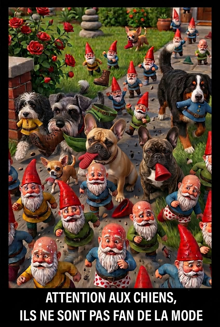 Affiche métalique - Chasse aux Gnomes!