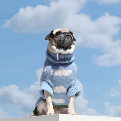 Chandail en tricot pour chien - "Tête dans les nuages"