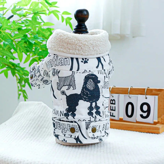 Manteau chaud pour chien - Sketch Print