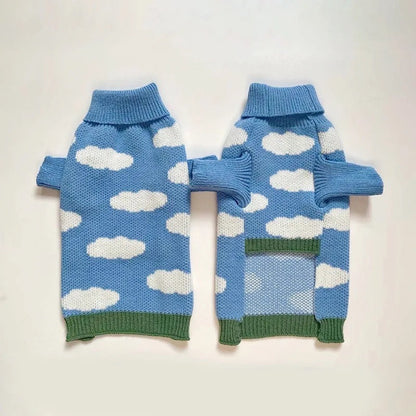 Chandail en tricot pour chien - "Tête dans les nuages"