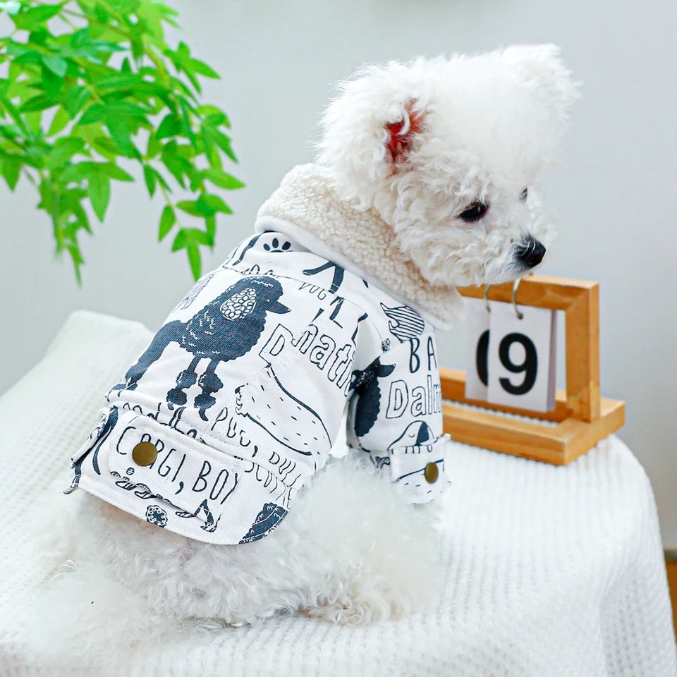 Manteau chaud pour chien - Sketch Print