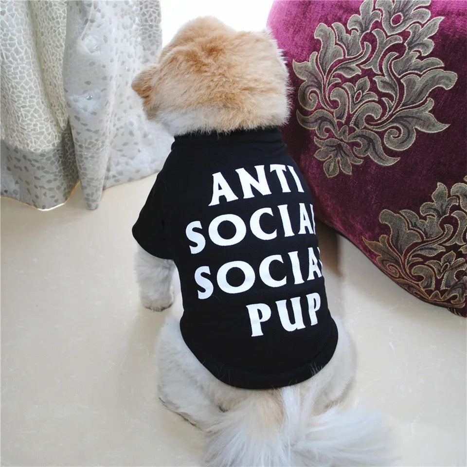 Anti Social Social Pup - T-Shirt pour chien