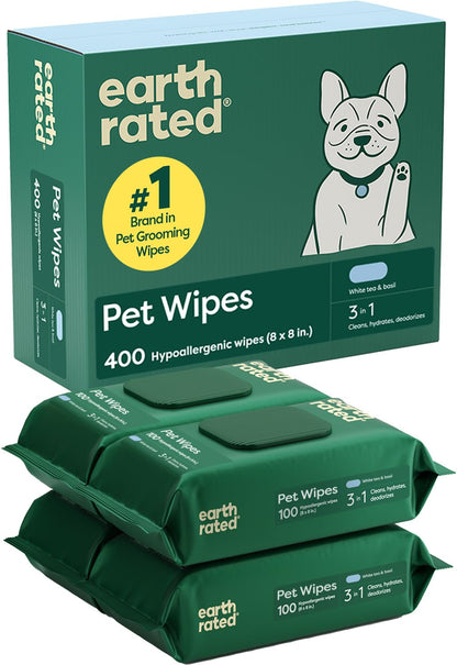 Lingettes humides - Earth Rated - Thé blanxc et Basilic