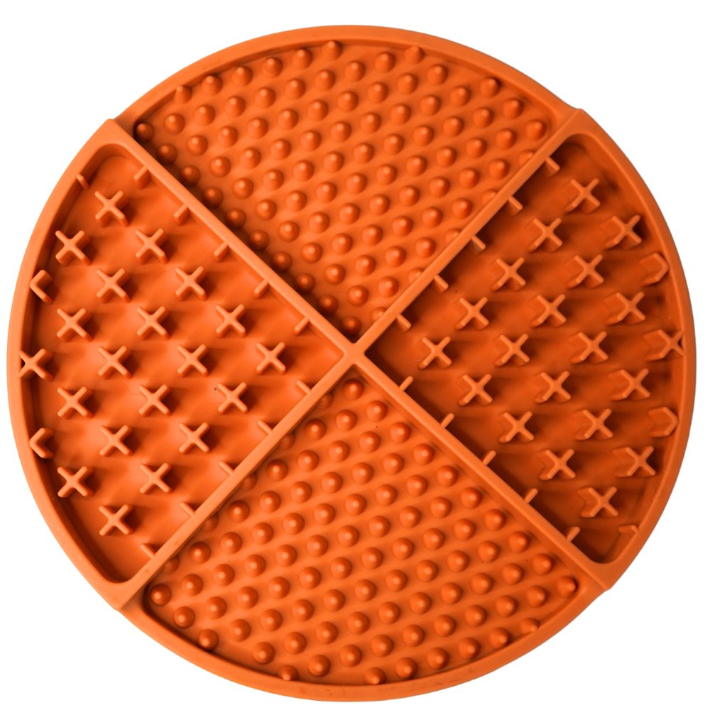 tapis de léchage en sillicone - 8po- Orange