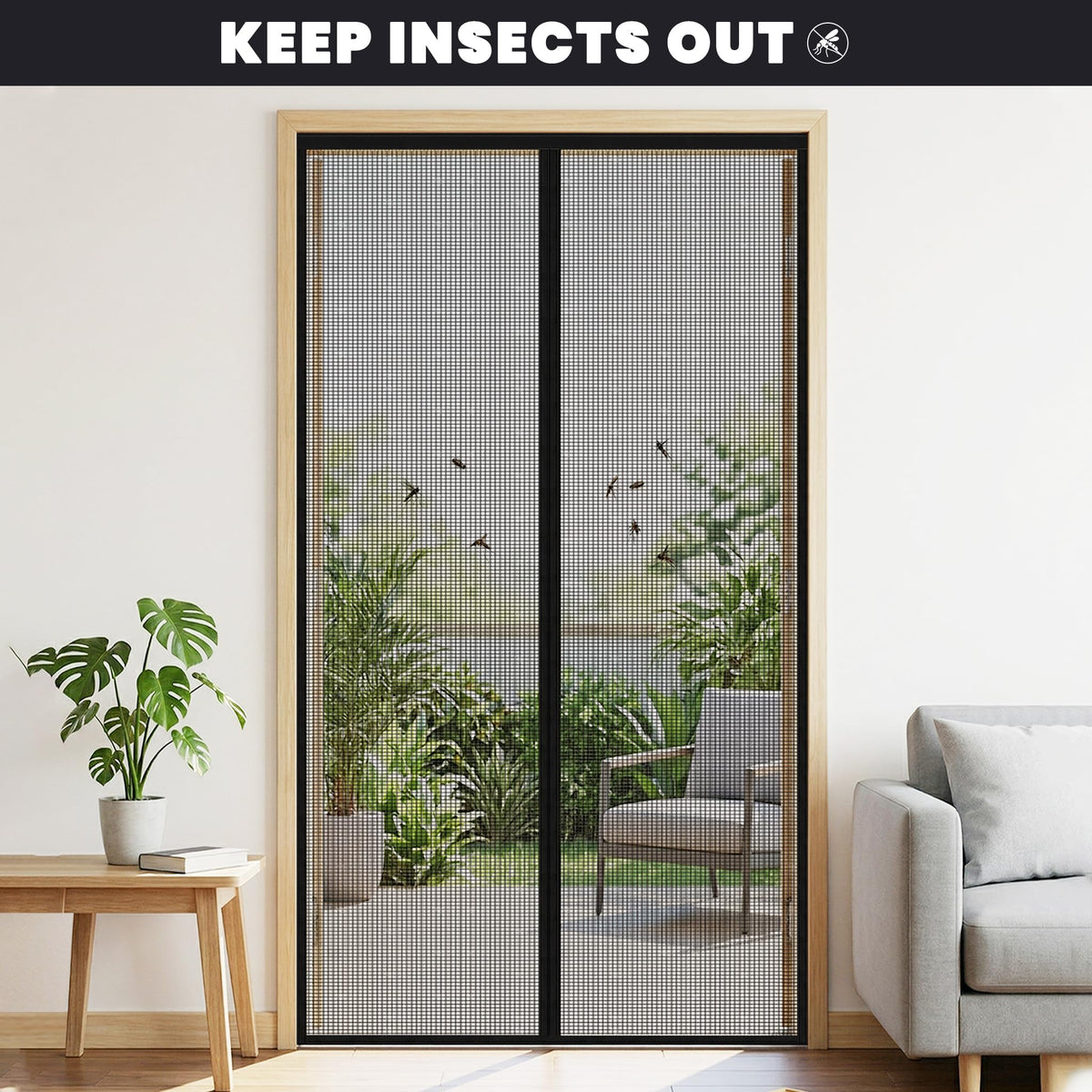 Magnetic Screen Door (Screen Size 32" x 82"), Fits Door Opening 30"x80", Heavy Duty Fiberglass Magnetic Mesh Screen, with Automatic Block Closure, Easy Walk-Through for Kids and Pets 🍁 All In One Marketplace Canada