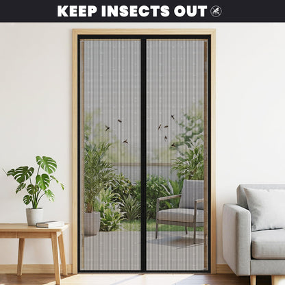 Magnetic Screen Door (Screen Size 32" x 82"), Fits Door Opening 30"x80", Heavy Duty Fiberglass Magnetic Mesh Screen, with Automatic Block Closure, Easy Walk-Through for Kids and Pets 🍁 All In One Marketplace Canada