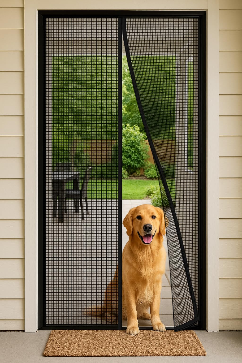 Magnetic Screen Door (Screen Size 32" x 82"), Fits Door Opening 30"x80", Heavy Duty Fiberglass Magnetic Mesh Screen, with Automatic Block Closure, Easy Walk-Through for Kids and Pets 🍁 All In One Marketplace Canada