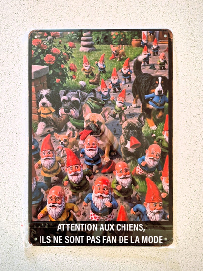 Affiche métalique - Chasse aux Gnomes!