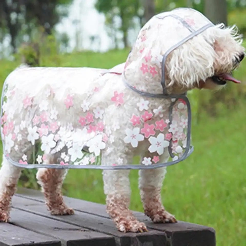Imperméable léger à motifs fleuraux pour chien