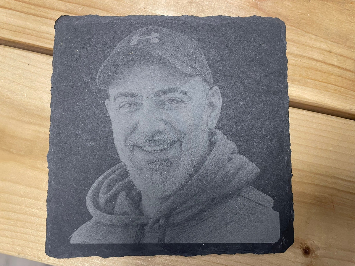 Ardoise naturelle gravée d'une photo personnalisée
