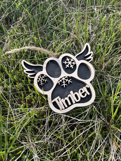 Personalized Dog Paw Memorial Ornament