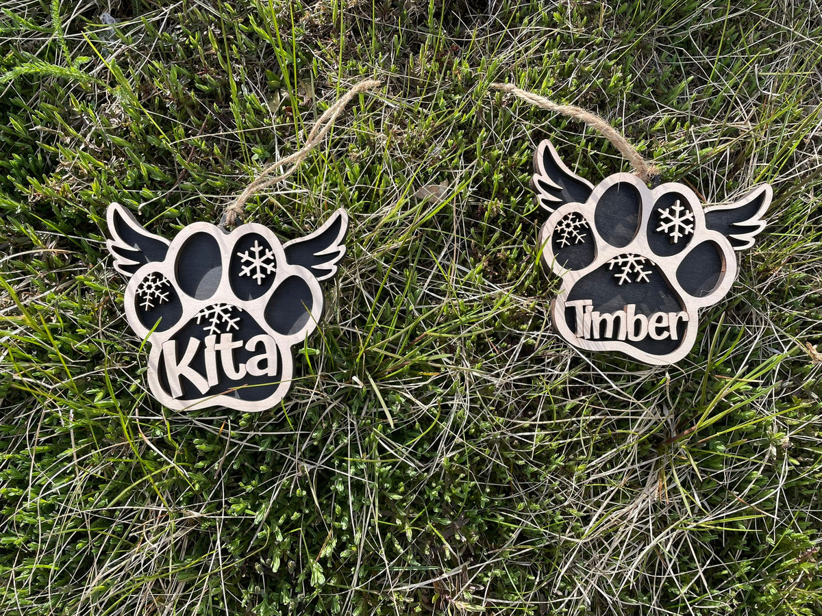 Personalized Dog Paw Memorial Ornament