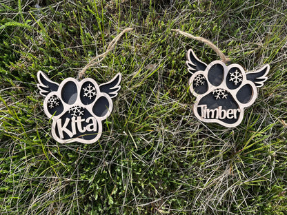 Personalized Dog Paw Memorial Ornament