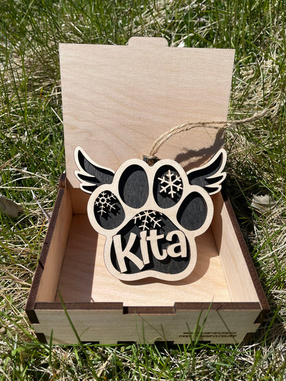 Personalized Dog Paw Memorial Ornament
