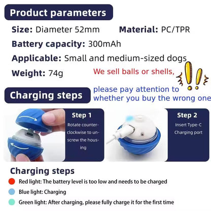 Jouet vibrants en forme de balle pour chien et chat - rechargeable