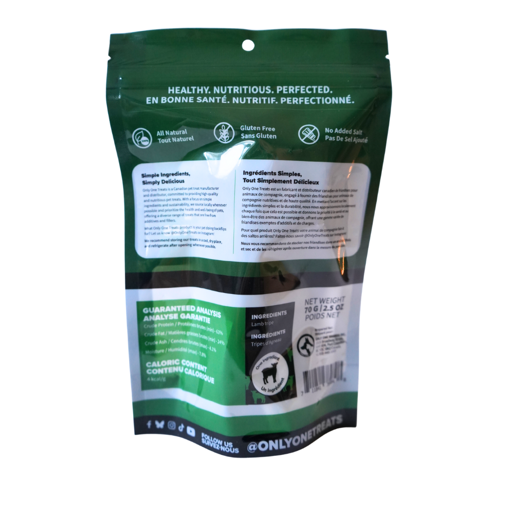 Gâteries pour chien - Panse d'agneau - 70g