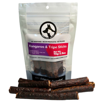 Bâtonnets séchés - Panse de boeuf et kangourou - 70g