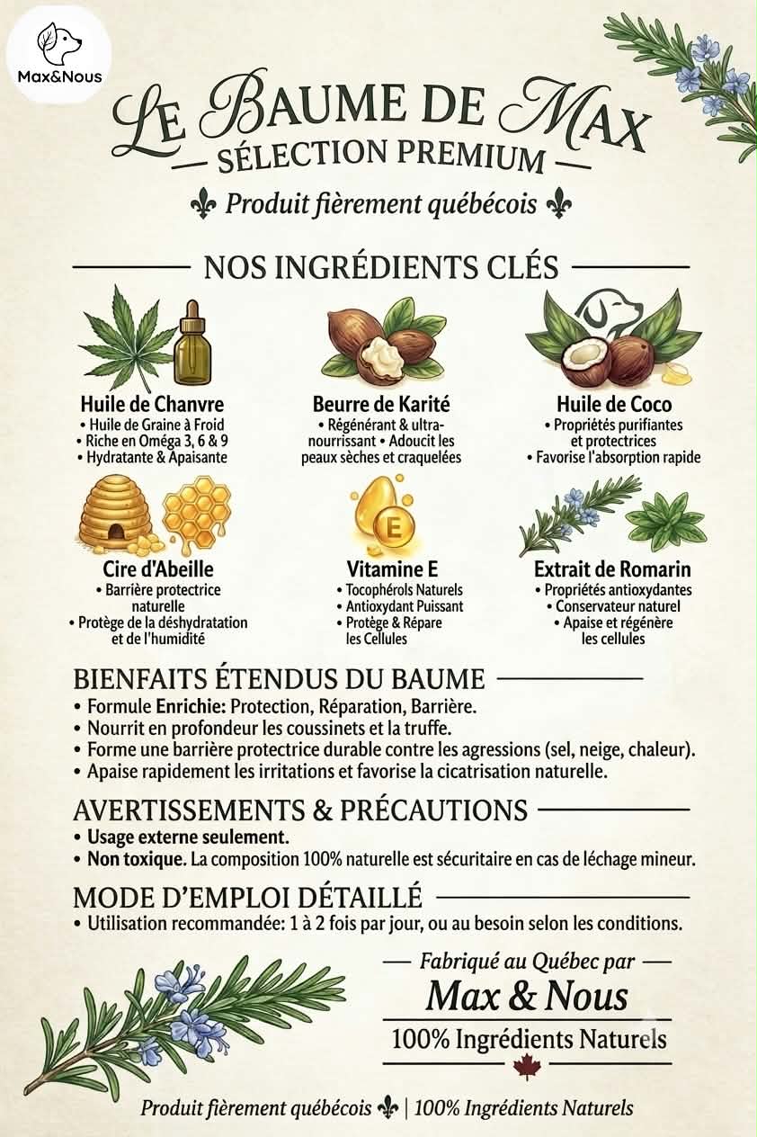 Max & Nous – Baume naturel pour coussinets et museaux de chien 120 ml