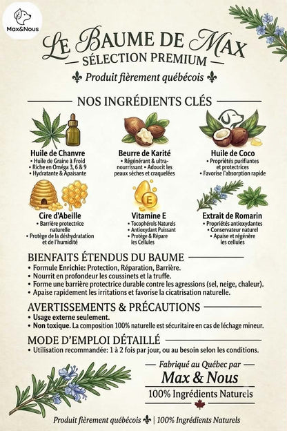 Max & Nous – Baume naturel pour coussinets et museaux de chien 120 ml
